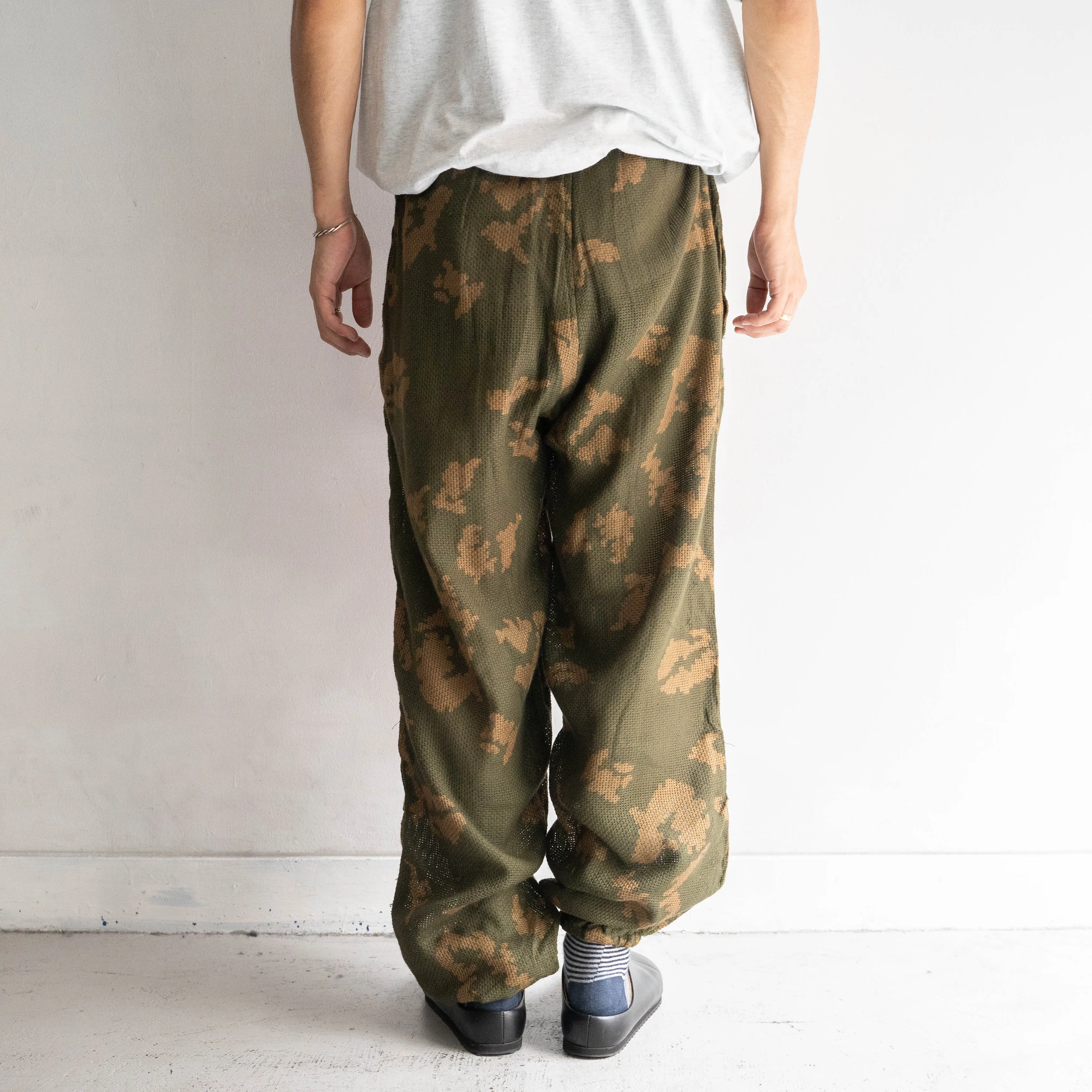 1970-80s Russian military boder guard KLMK camoflage mesh easy pants