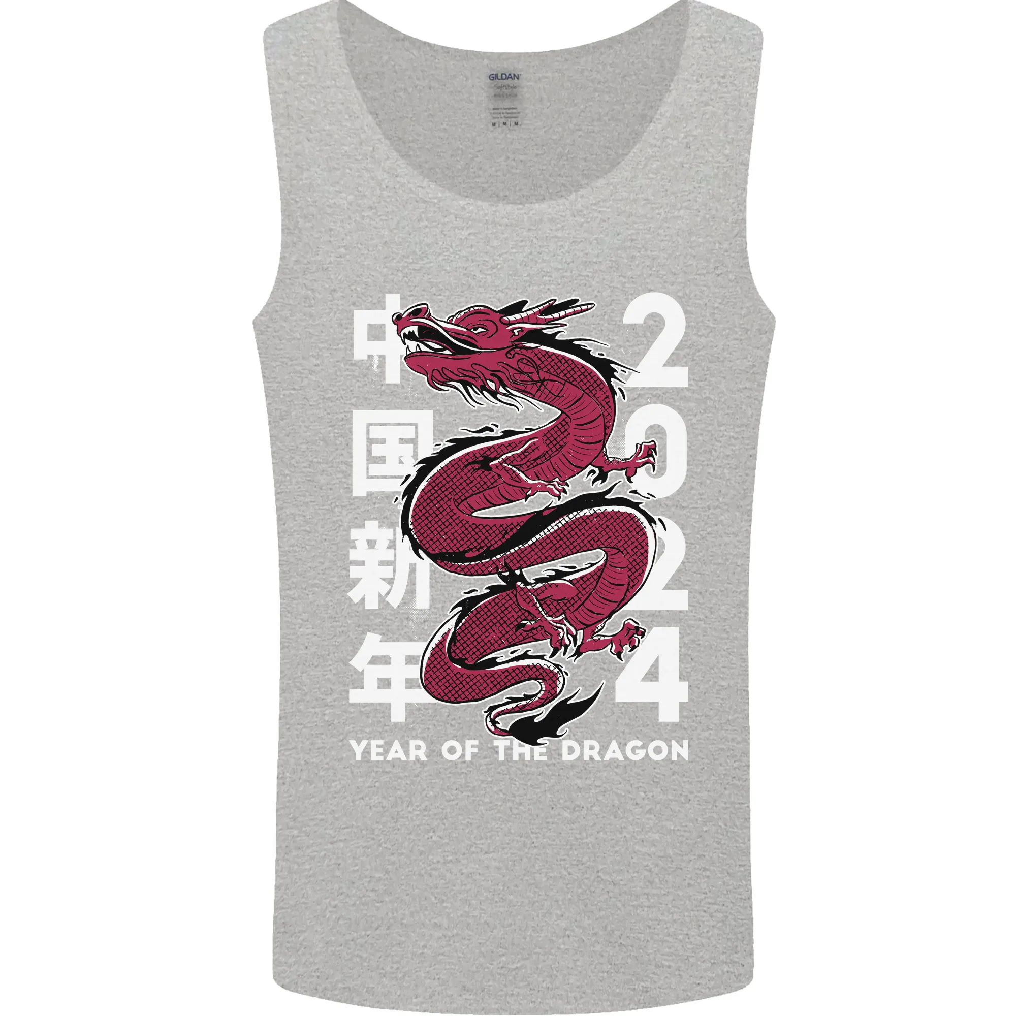 2024 Zodiac Chinese New Year of the Dragon Mens Vest Tank Top