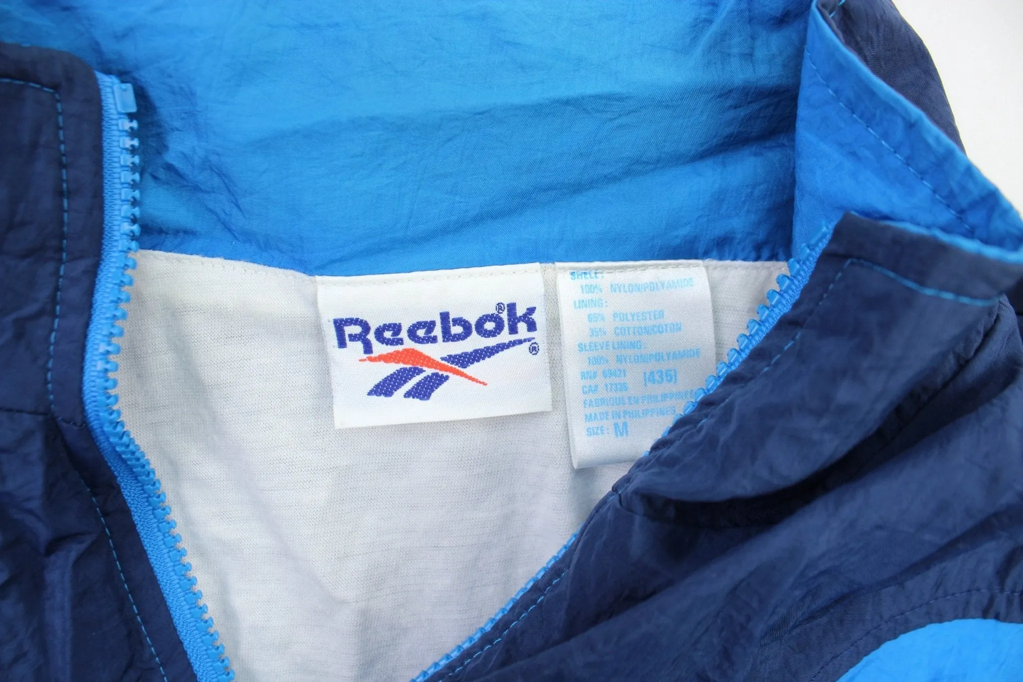 90’s Reebok Embroidered Logo Navy Blue & Blue Jacket