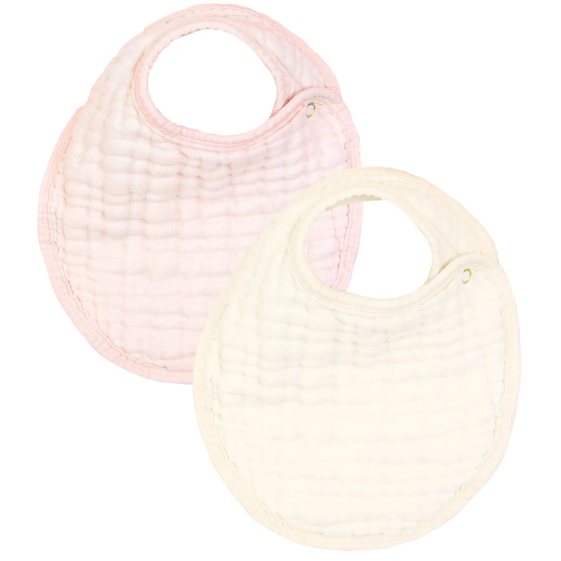 Baby Bib | Cloud Muslin | Blush   Cream | Lou Lou and Co.