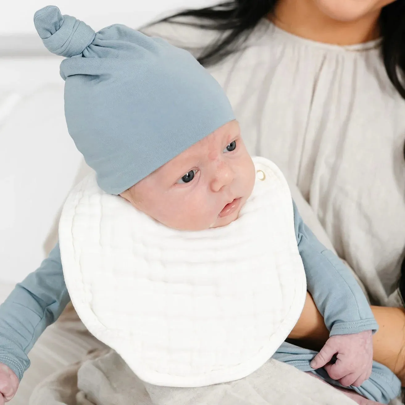 Baby Bib | Cloud Muslin |  White | Lou Lou and Co.