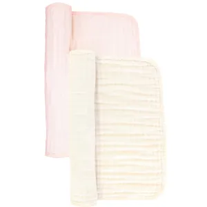 Baby Burp Cloth | Cloud Muslin |  Rose   Cream | Lou Lou and Co.