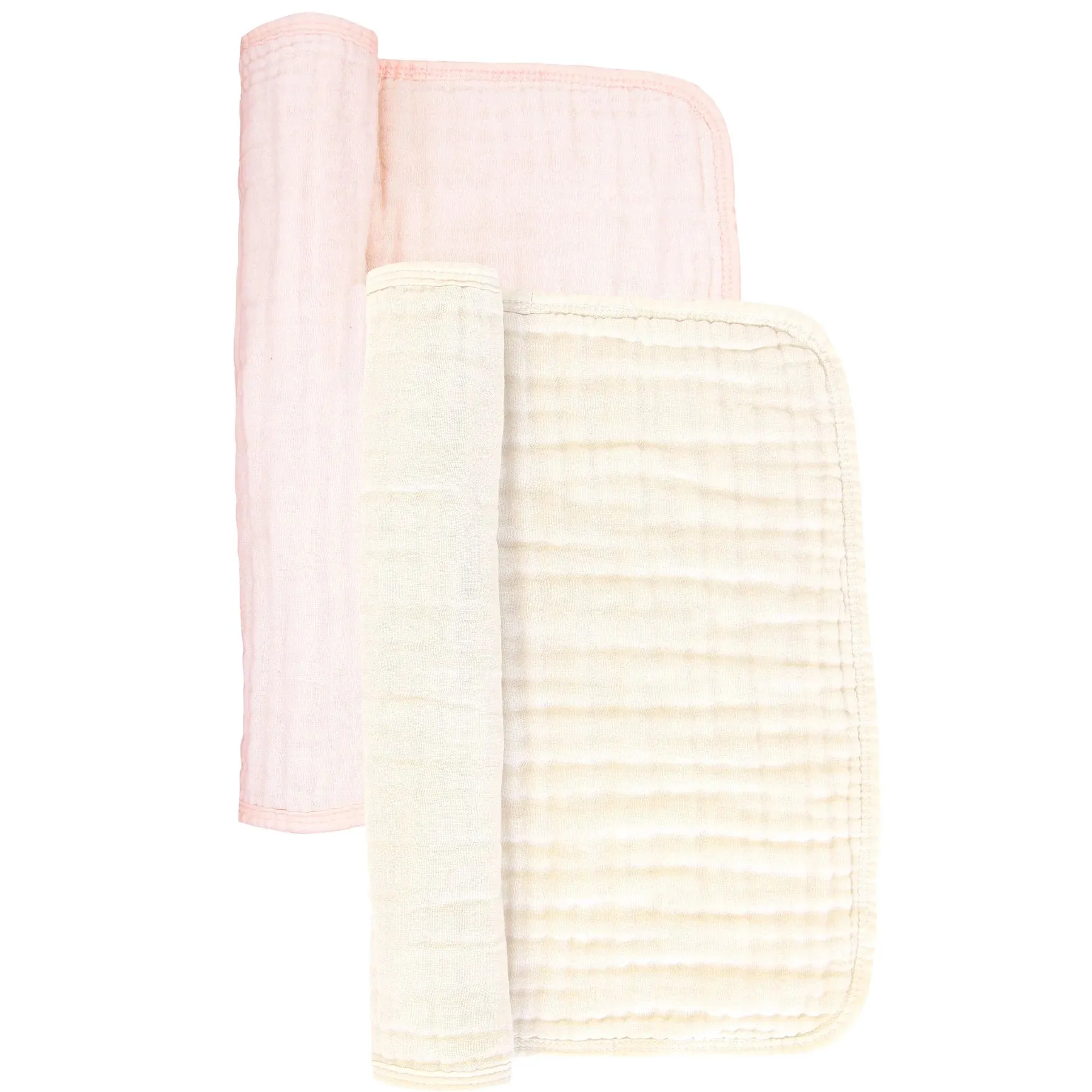 Baby Burp Cloth | Cloud Muslin |  Rose   Cream | Lou Lou and Co.