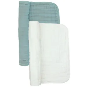 Baby Burp Cloth | Cloud Muslin |  Steel   White | Lou Lou and Co.