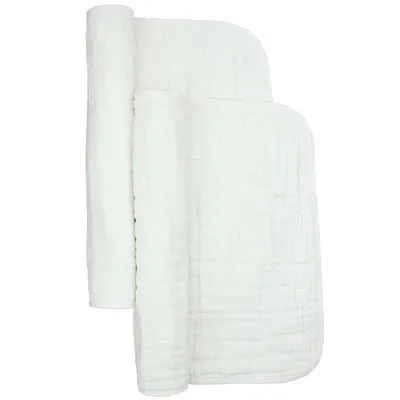 Baby Burp Cloth | Cloud Muslin |   White | Lou Lou and Co.