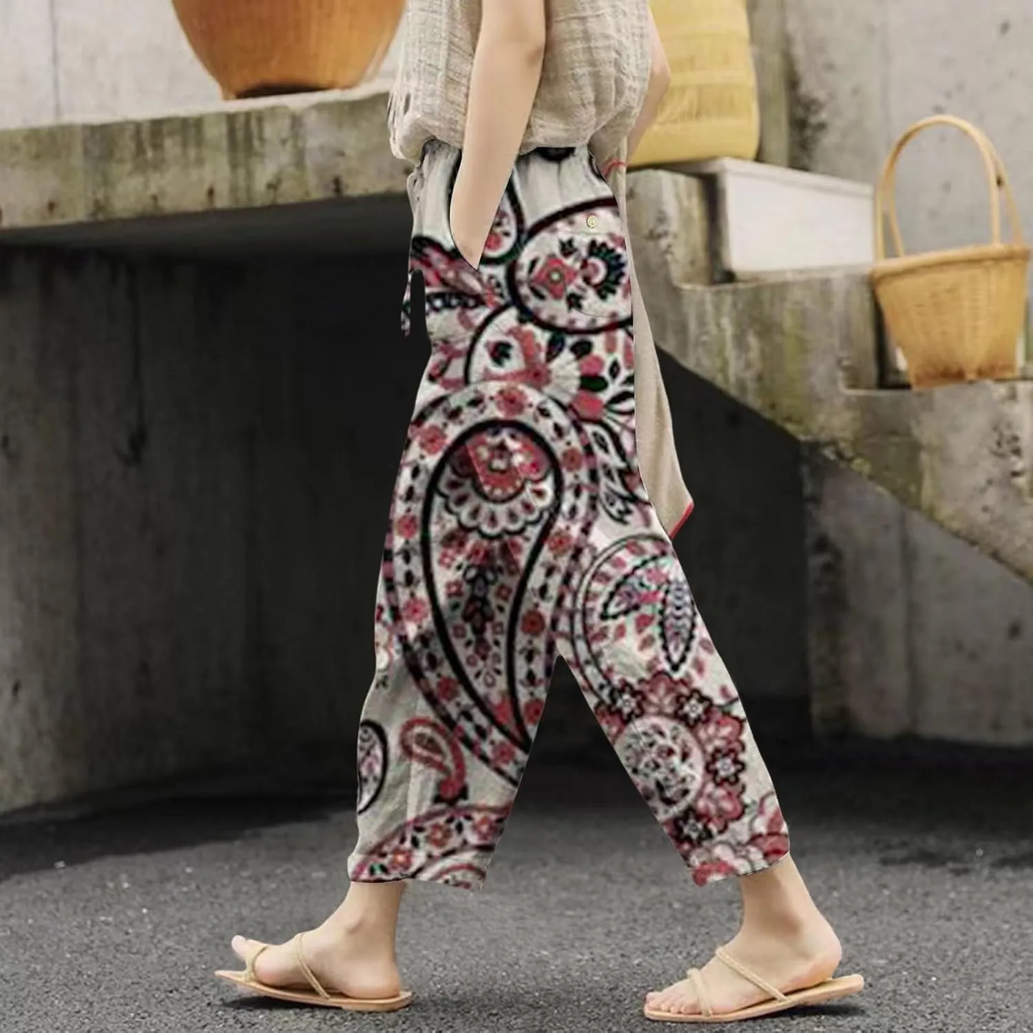 Beach Vacation Clothes for Women Drawstring Pants High Waist Casual Lounge Pant Workout Sets for Women Summer Pants