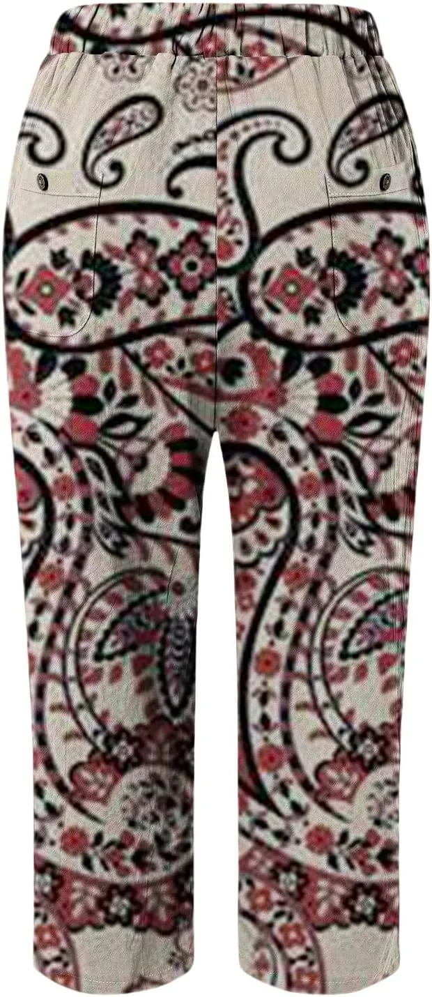 Beach Vacation Clothes for Women Drawstring Pants High Waist Casual Lounge Pant Workout Sets for Women Summer Pants