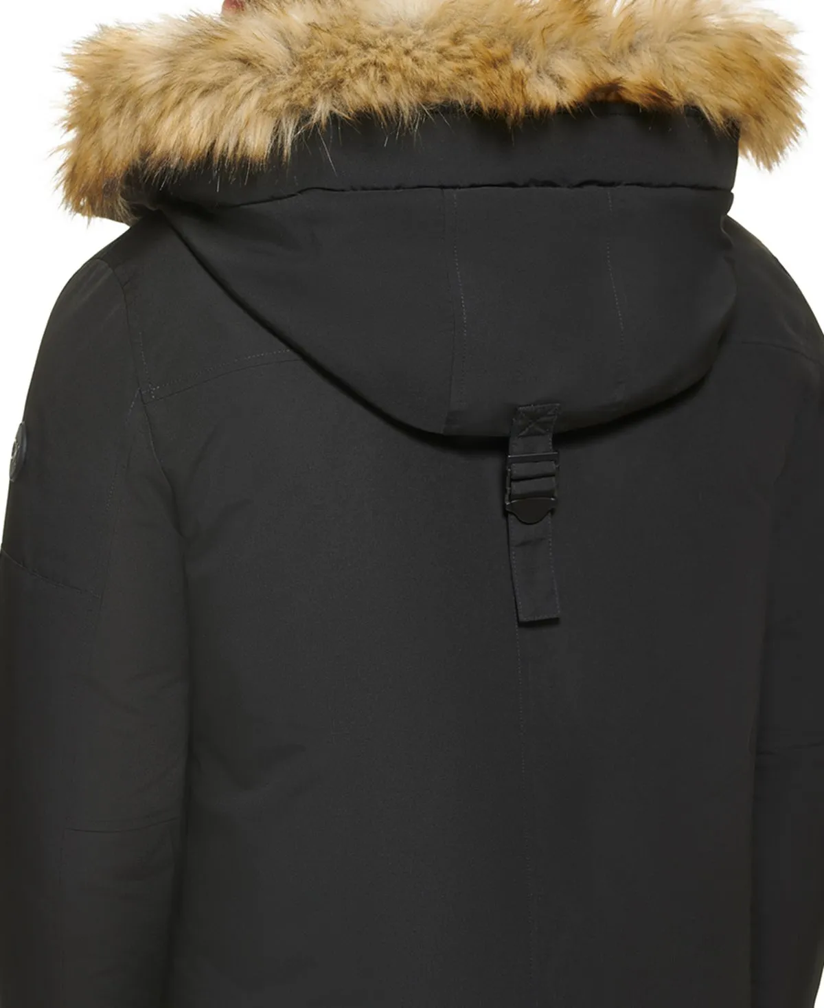 Calvin Klein Men's Faux Fur Lined Hooded Long Parka black