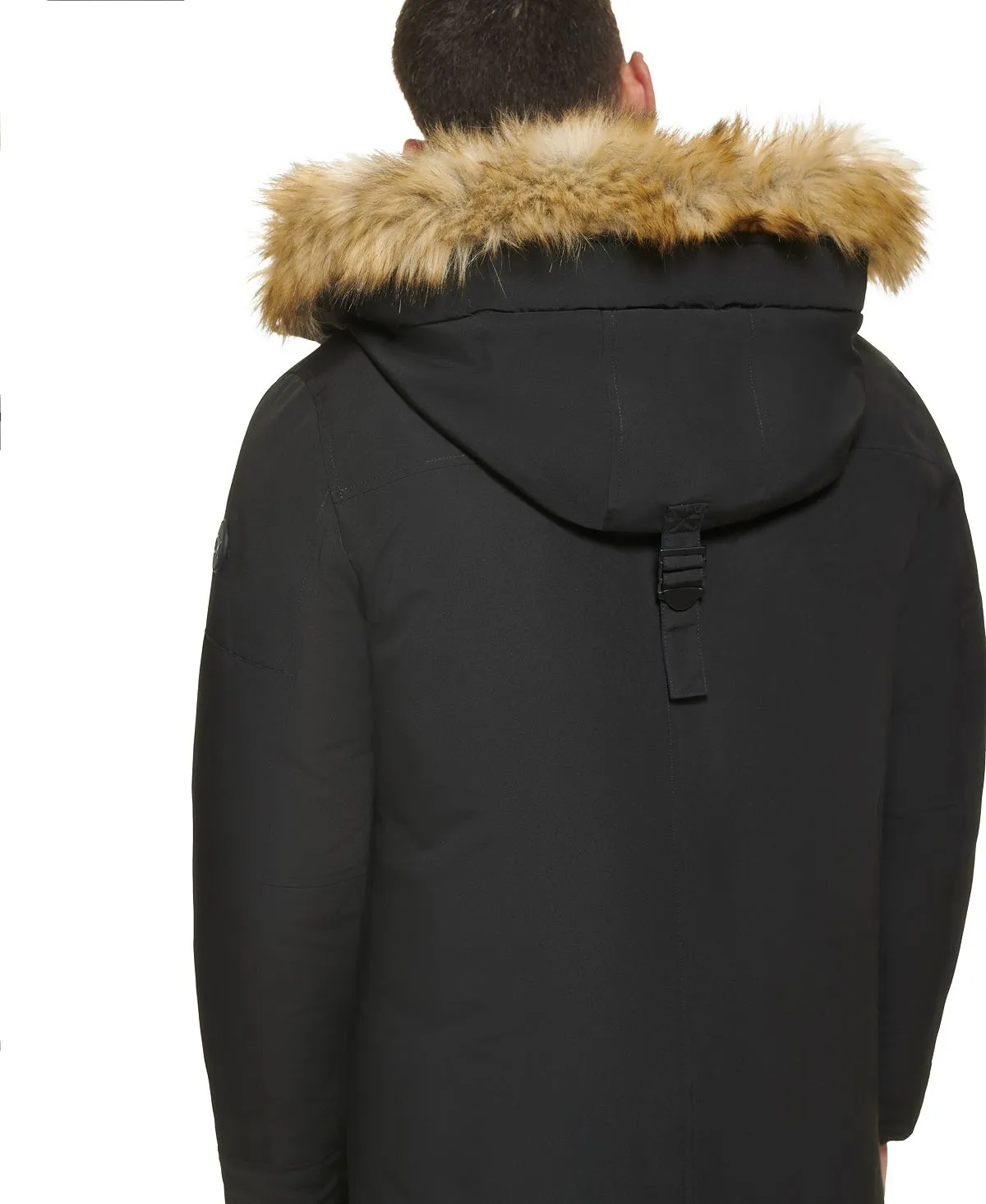 Calvin Klein Men's Faux Fur Lined Hooded Long Parka black