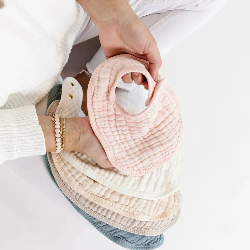Cloud Muslin Bib 2 Pack, Blush