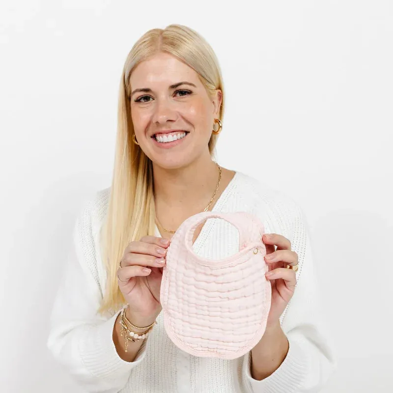 Cloud Muslin Bib 2 Pack, Blush