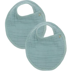 Cloud Muslin Bib 2 Pack, Steel