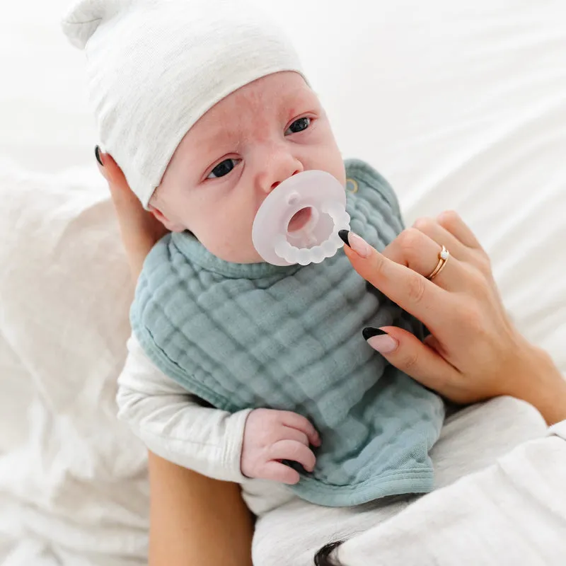 Cloud Muslin Bib 2 Pack, Steel