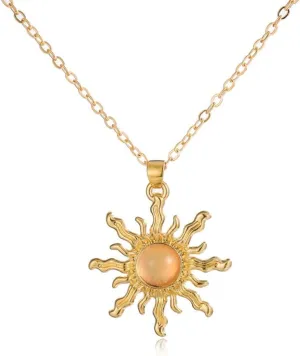 COLORFUL BLING Dainty Sun Choker Necklace for Women Sunflower with Multicolor Crystal Pendant Necklace Minimalist Jewelry