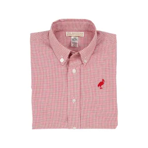 Dean's List Dress Shirt - Richmond Red Windowpane with Richmond Red Stork