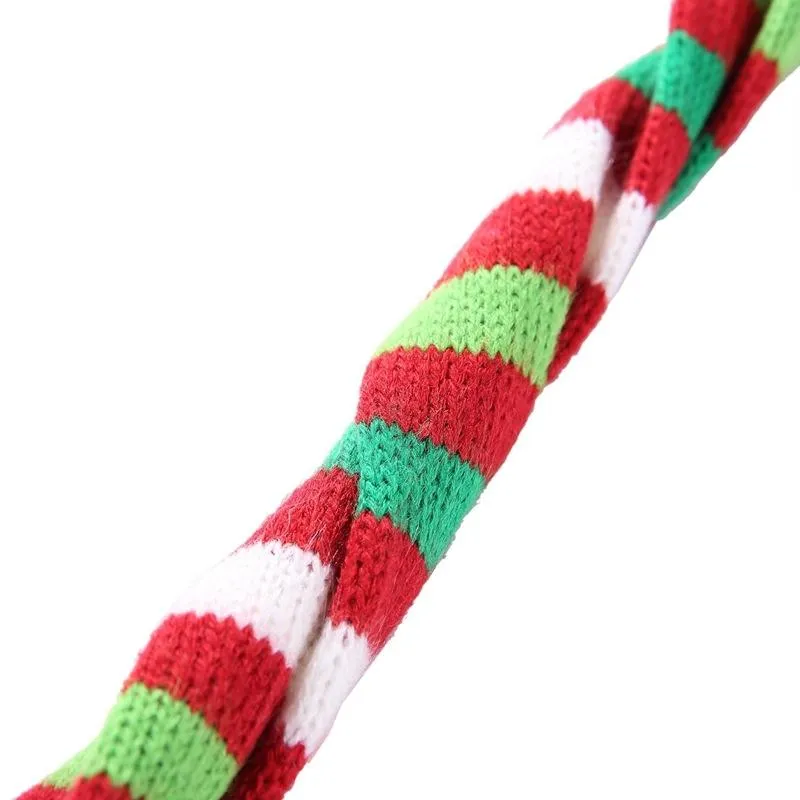 Dog Scarf Christmas Pet Accessories Winter Warmth Pet Scarf - Size Xl Red And Green Stripes