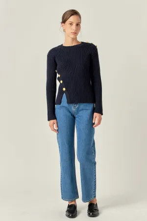 English Factory - Gold Button Detailed Knit Top