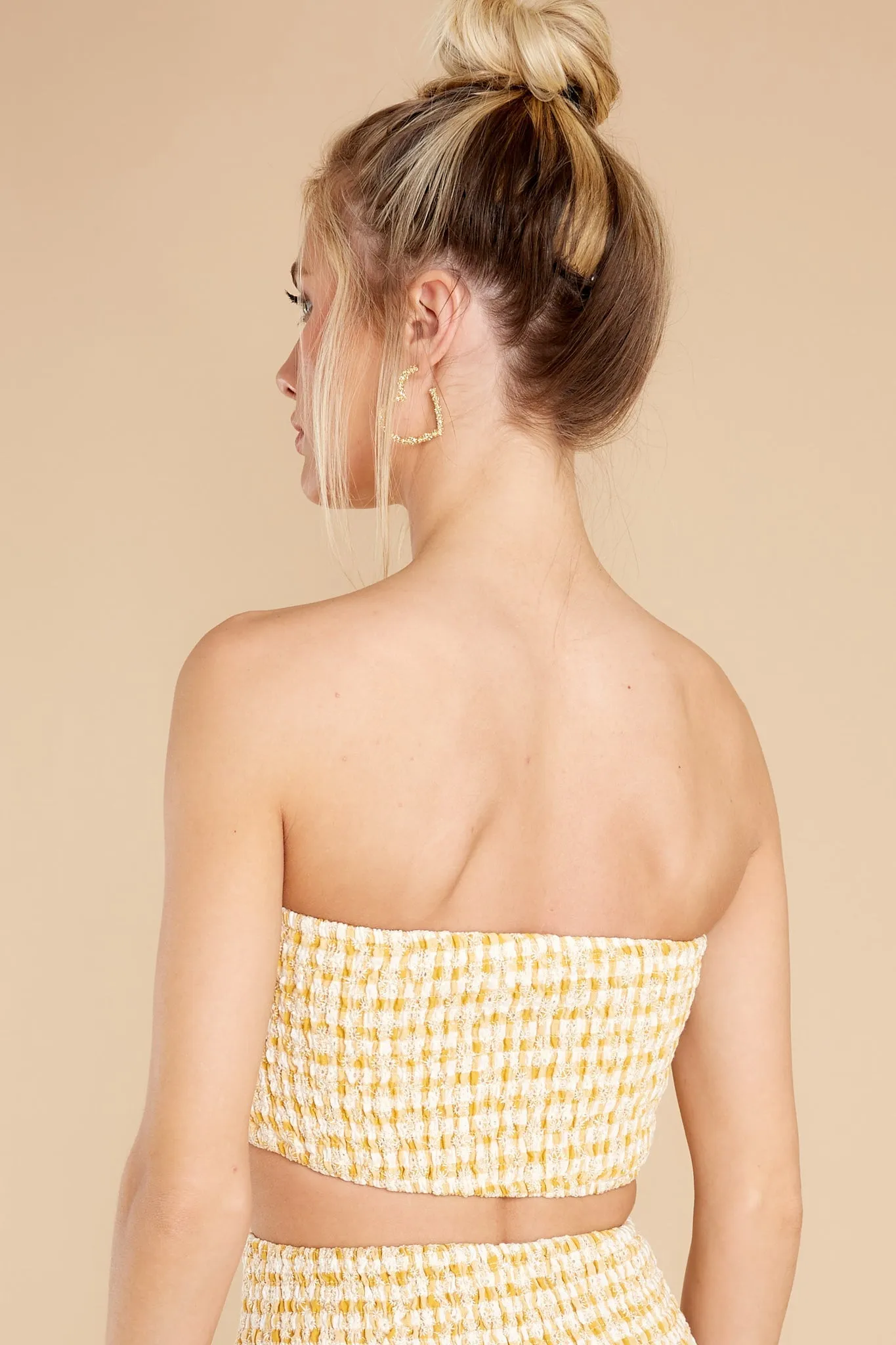 Feeling Confident Yellow Gingham Crop Top