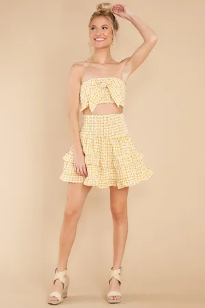 Feeling Confident Yellow Gingham Crop Top