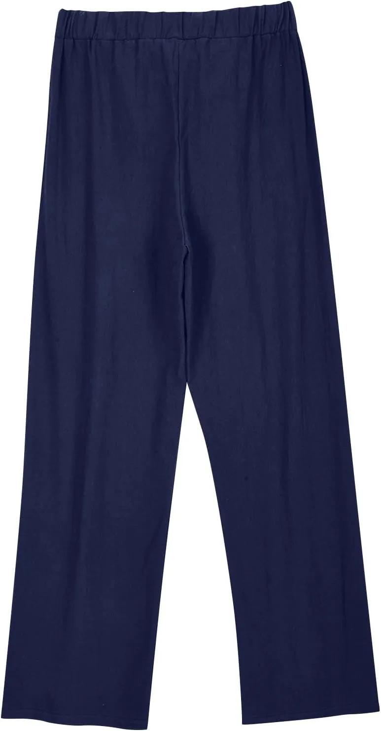 FZYLQY Womens High-Waisted Linen Trousers with Bow Tie Elastic Waist Casual Wide-Leg Pants for Spring and Summer 2025