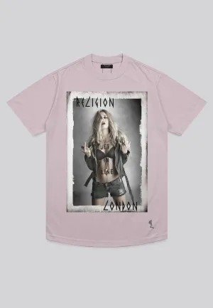 GET IN LINE CURVE HEM T-SHIRT PALE PINK