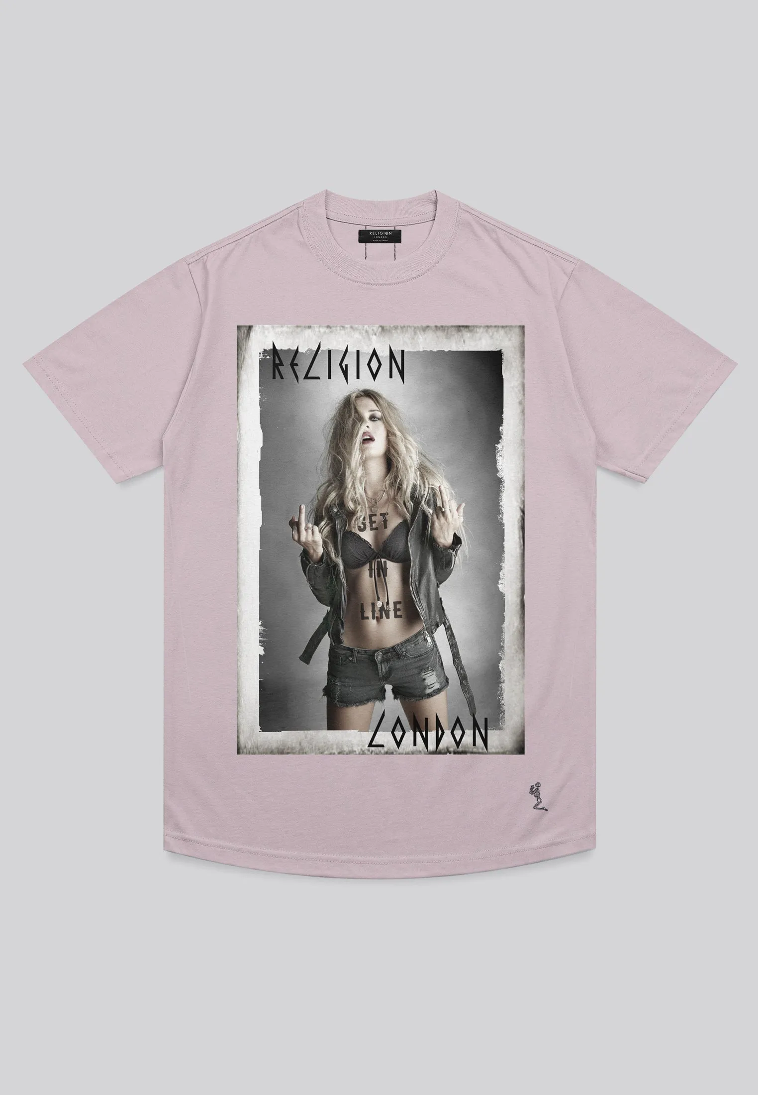 GET IN LINE CURVE HEM T-SHIRT PALE PINK