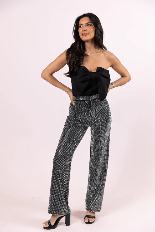 Glamorous Moments Black Strapless Bow Top  FINAL SALE