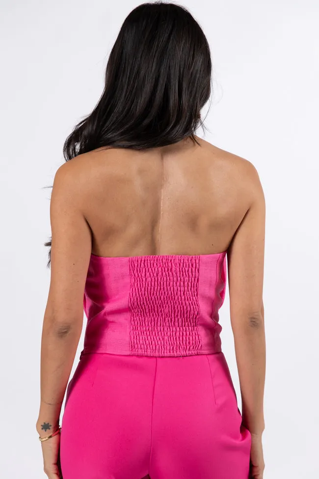 Glamorous Moments Pink Strapless Bow Top FINAL SALE