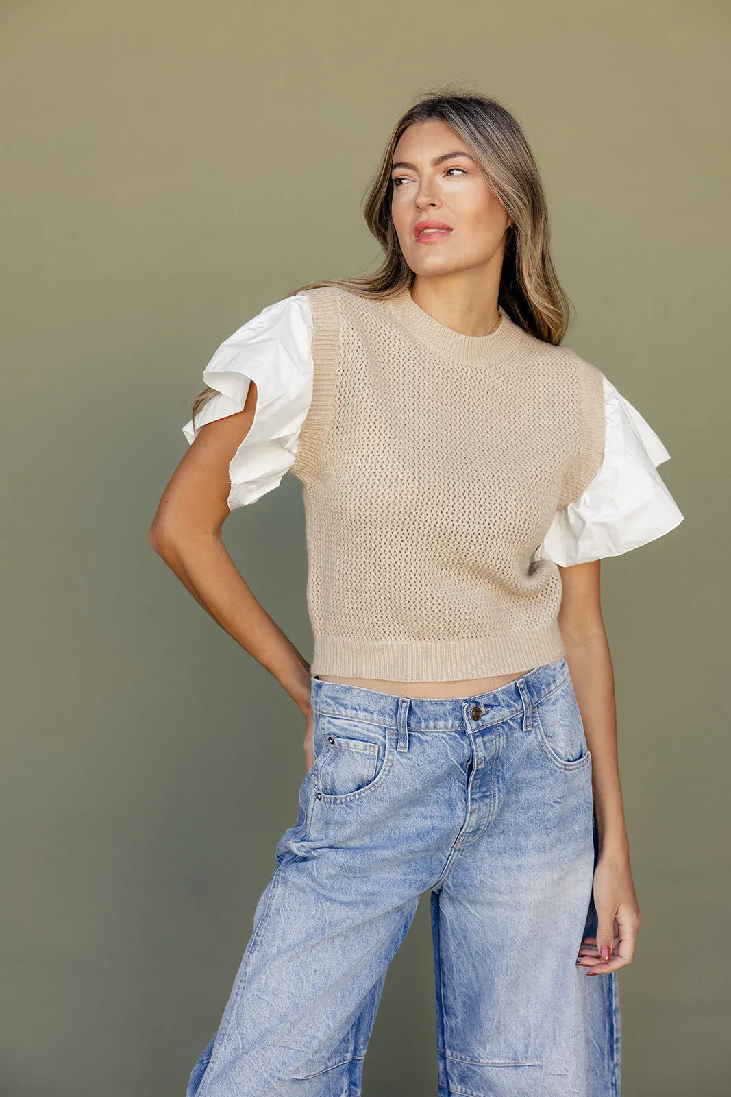 Here Tonight Flare Sleeve Vest