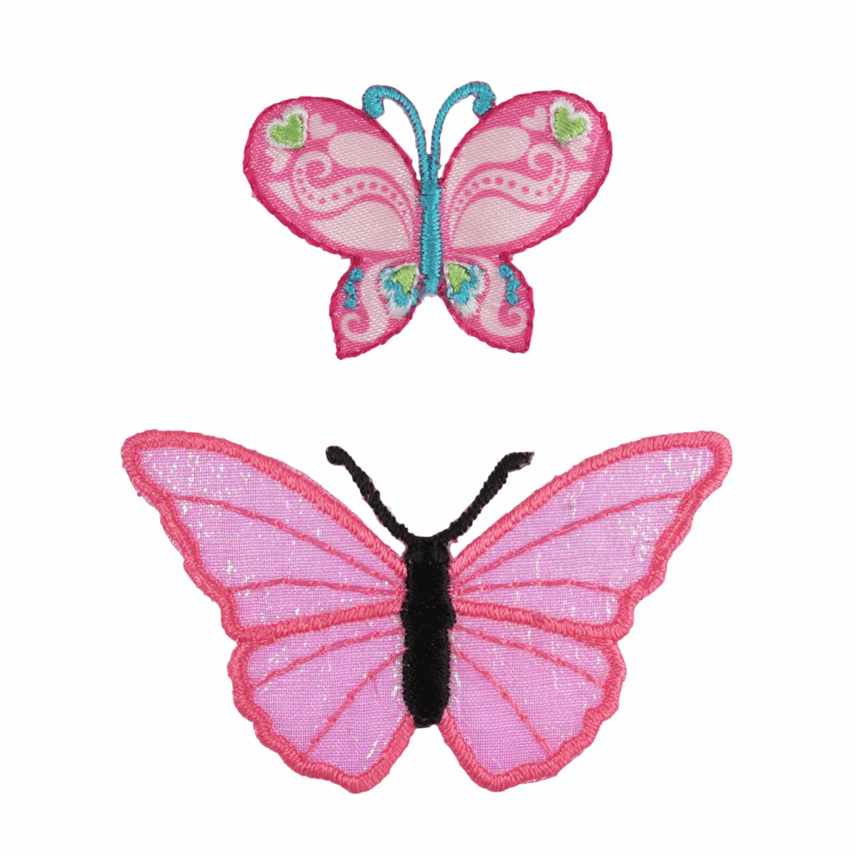 Iron-On/Sew On Motif Patch - Pink Butterflies