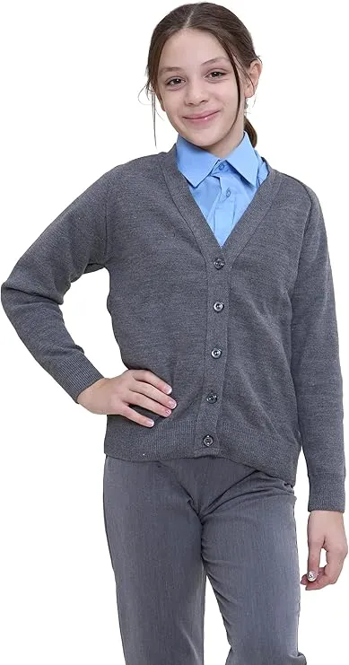 KHIM Children School wear Knitted Cardigan Sweater Girls Boys Full Sleeve Tops