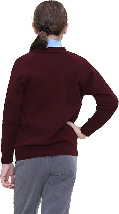 KHIM Children School wear Knitted Cardigan Sweater Girls Boys Full Sleeve Tops