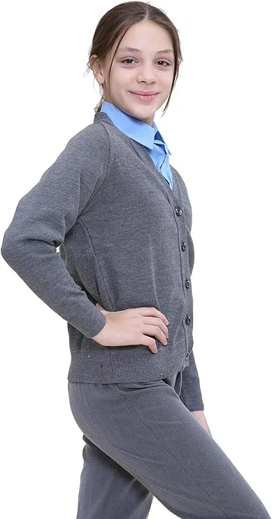 KHIM Children School wear Knitted Cardigan Sweater Girls Boys Full Sleeve Tops