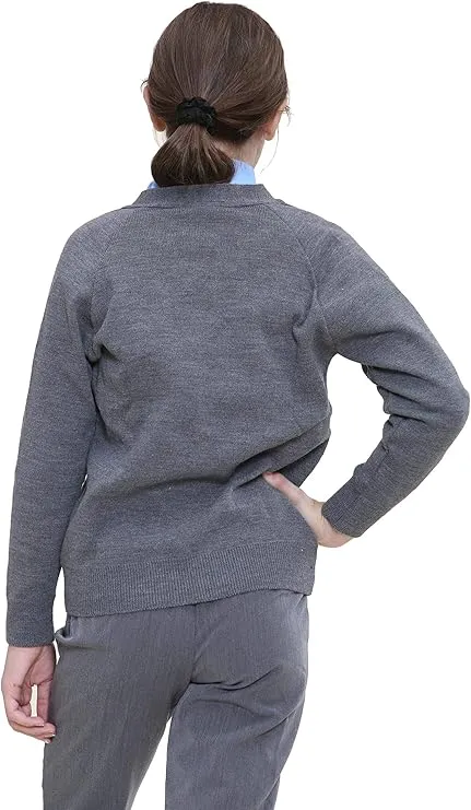 KHIM Children School wear Knitted Cardigan Sweater Girls Boys Full Sleeve Tops