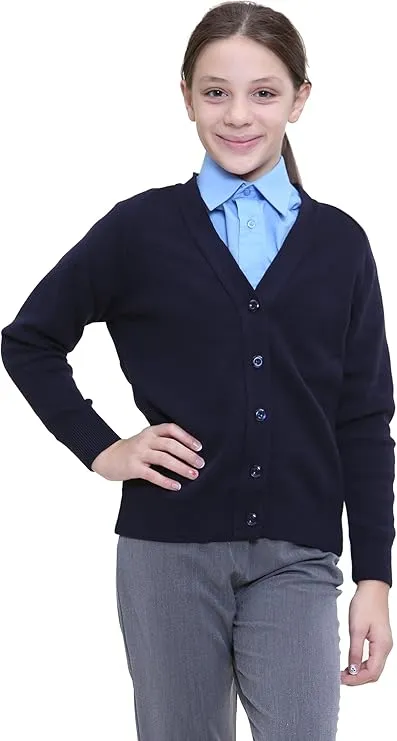 KHIM Children School wear Knitted Cardigan Sweater Girls Boys Full Sleeve Tops