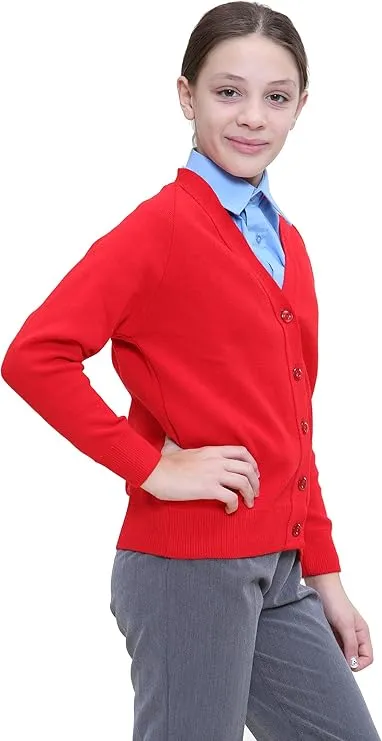 KHIM Children School wear Knitted Cardigan Sweater Girls Boys Full Sleeve Tops