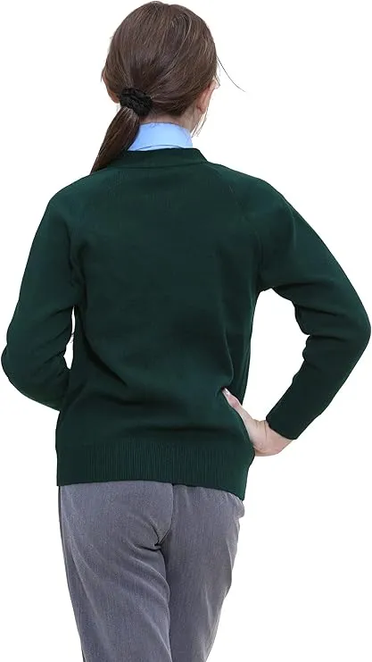 KHIM Children School wear Knitted Cardigan Sweater Girls Boys Full Sleeve Tops