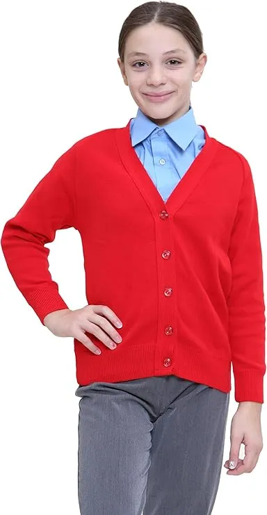 KHIM Children School wear Knitted Cardigan Sweater Girls Boys Full Sleeve Tops