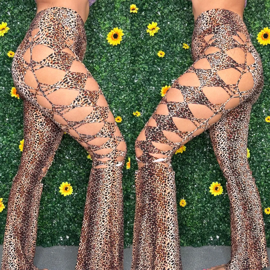 Leopard Weaved Flares