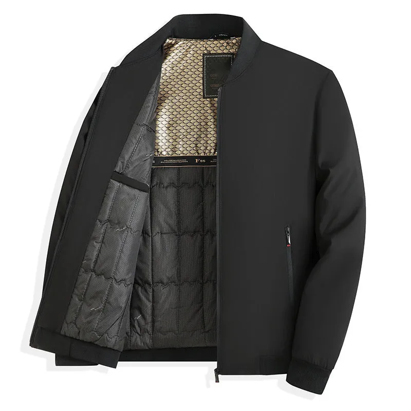 Men's modern warm winter jacket with zip pocket