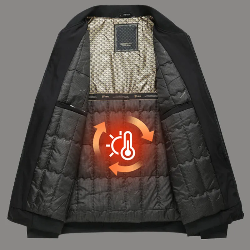 Men's modern warm winter jacket with zip pocket