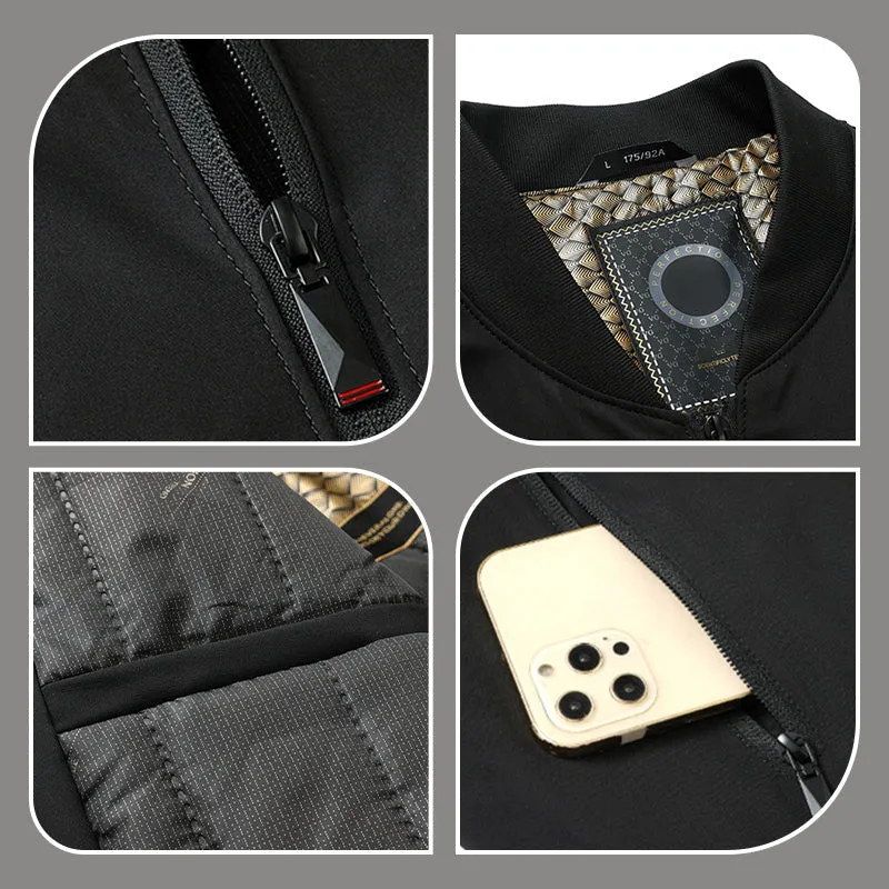 Men's modern warm winter jacket with zip pocket