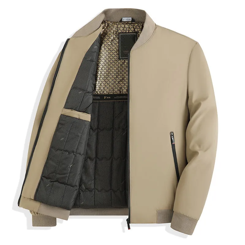 Men's modern warm winter jacket with zip pocket