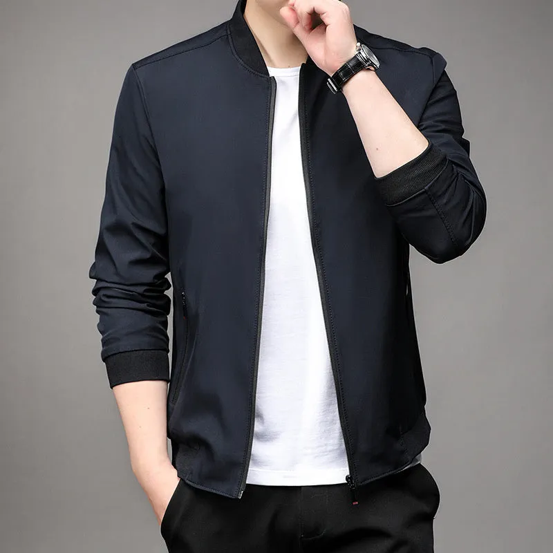 Men's modern warm winter jacket with zip pocket