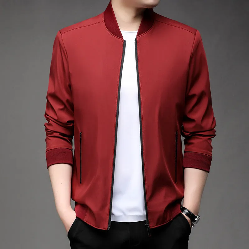 Men's modern warm winter jacket with zip pocket