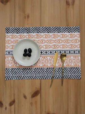 Nakshi - Set Of 2 - Set Of 2 Placemats (Orange)