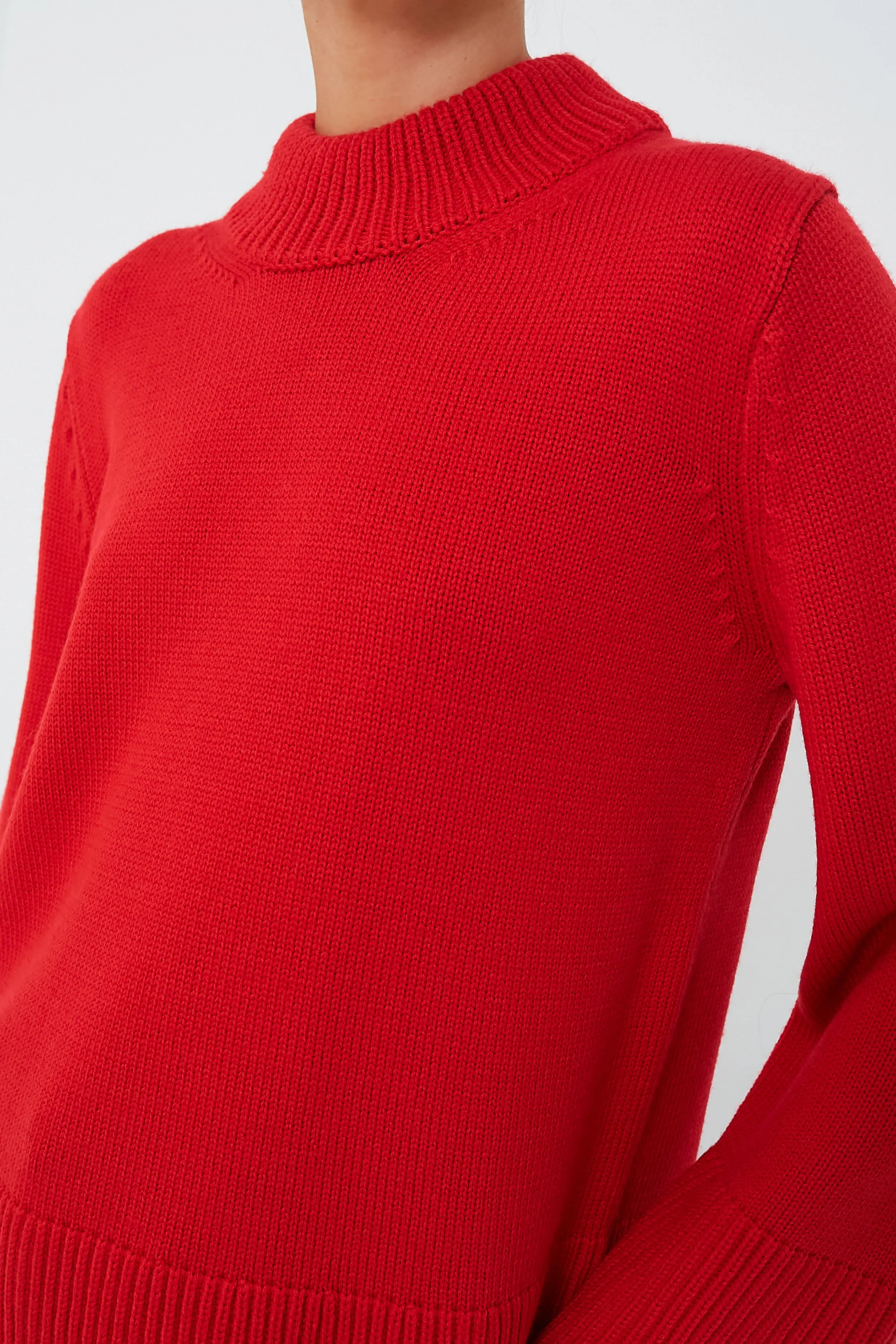 Red Crewneck Spencer Sweater