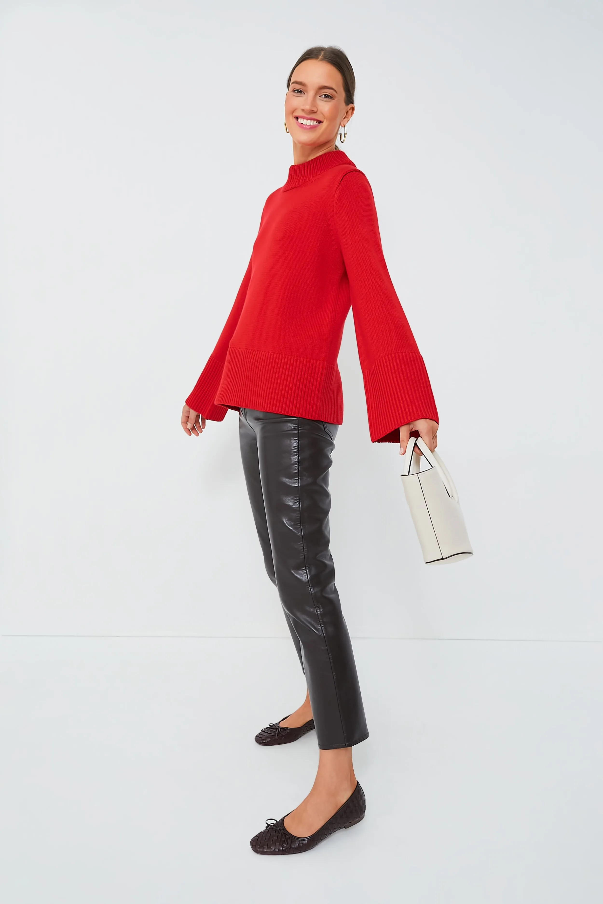 Red Crewneck Spencer Sweater