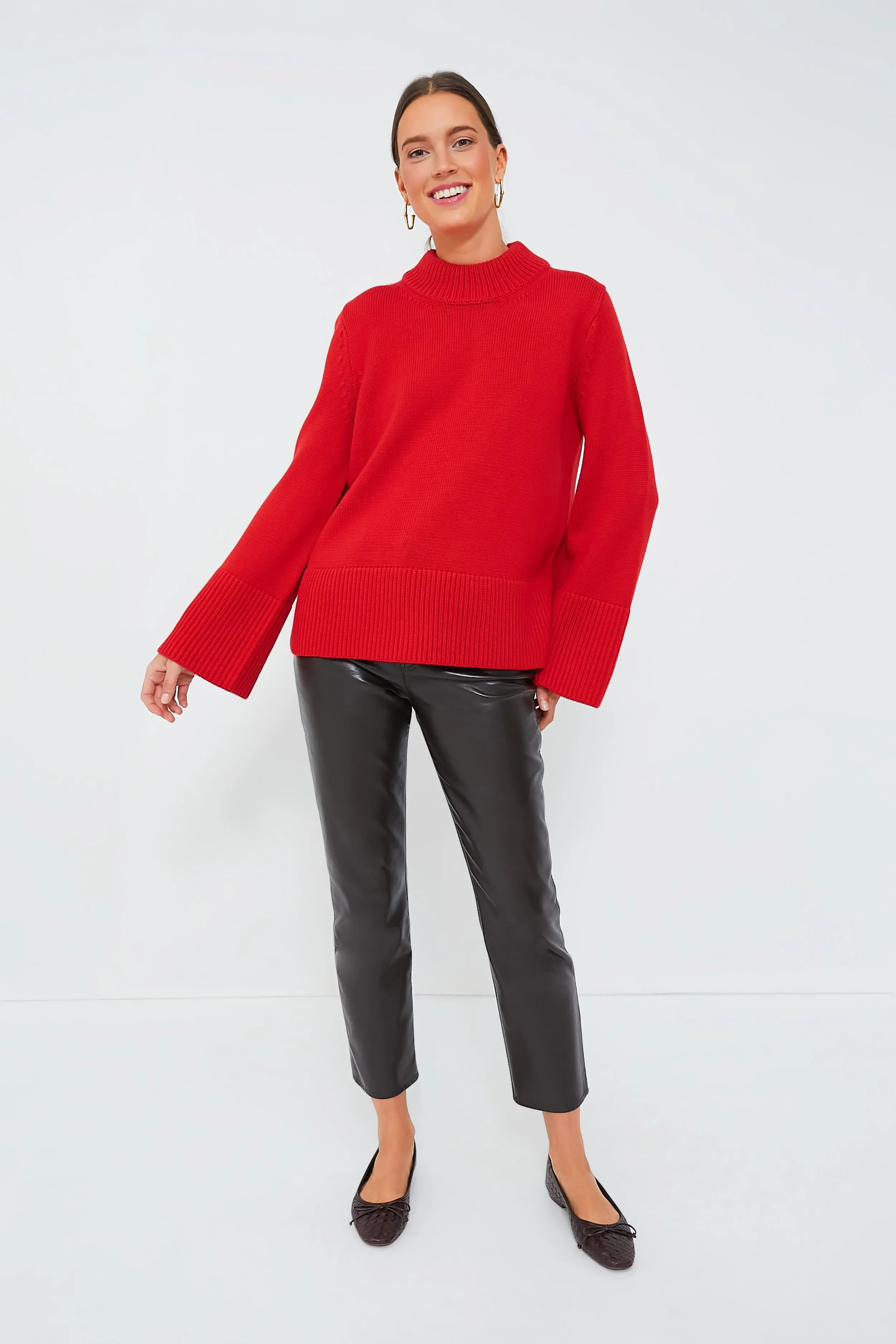 Red Crewneck Spencer Sweater