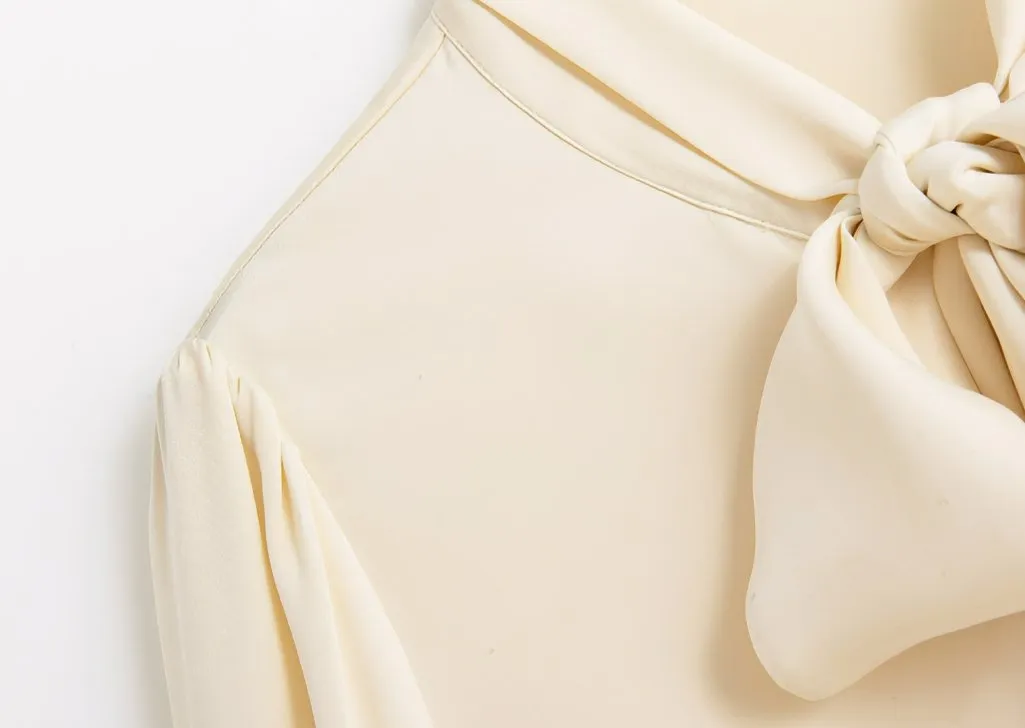 RIBBON SILK SHIRT